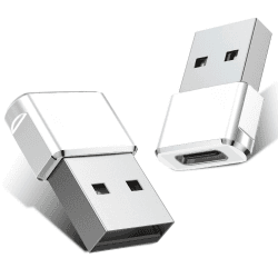 Basesailor iPhone 16 15 Pro Max USB auf USB C Adapter, USBC Buchse zu USB Stecker Adapter 2Pack,Typ C Konverter für Apple 14 13 SE,Airpods iPad 10 Mini 7 Air,iWatch,Samsung Galaxy A55 S24 Plus Ultra Weiß