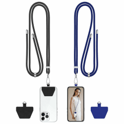 COCASES Handykette Universal zum Umhängen- Handyband aus Nylon kompatibel mit jeden Smartphones, Handy Kette Umhängenband mit Kordel-keine Handyhülle 2 Stück-schwarz/Blau