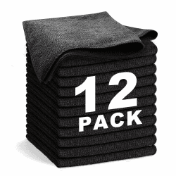 WEAWE® Mikrofasertücher - Serie 2100 (33x33cm) Superweiches, Hochsaugfähiges putztücher Lappen küche, wiederverwendbar, fusselfrei, waschmaschinenfest Microfasertücher Schwarz (12 Stück) Schwarz 12 Stücke (33 x 33cm)
