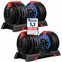 DH FitLife 24kg verstellbare Hanteln 3 bis 24 KG mit 12 Gewichtsstufen, Kurzhanteln Hanteln Set mit Hantelscheiben, Hanteln Kurzhanteln verstellbar, variable Gewichte 12 in 1