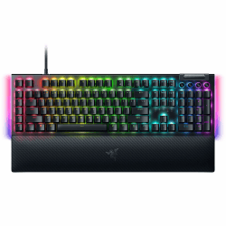 Razer BlackWidow V4 - Mechanische Gaming-Tastatur mit Razer Chroma RGB (Mechanische Razer Green Switches, 6 eigene Makro-Tasten, Doubleshot-ABS-Tastenkappen) QWERTY US-Layout | Schwarz QWERTY US-Layout BlackWidow V4 Green Klickend Switch