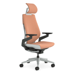 Steelcase Gesture Ergonomischer Bürostuhl mit 360° Armlehnen, 3D-Live Back Lumbalstütze, anpassbarer Kopfstütze Kaki Kaki Mit Kopfstütze