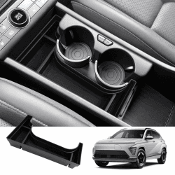 BIXUAN kompatibel mit Kona SX2 2024 2025 EV Aufbewahrungsbox für Getränkehalter mit zentraler Steuerung mit Rutschfester Matte Ablagefach Zubehör Armlehne Organizer Tray Mittelarmlehne Handschuhfach
