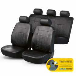Walser Auto-Sitzbezug Komplettset Soft Nappa, Auto-Schonbezüge für Normalsitze, 2 Vordersitzbezüge, 1 Rücksitzbezug aus Kunstleder, Sitzschoner-Auto