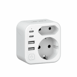 JSVER Reiseadapter UK Adapter 2 Fach England Deutschland Reisestecker Adapter mit 4 USB-Anschlüssen(2 USB C&2 USB A) Steckdosenadapter Typ G für England,Irland,Dubai,Malediven,HK,Singapur Stckdosen EU to UK