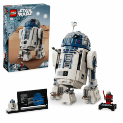 LEGO Star Wars R2-D2, Modell-Set für Kinder, Jungen & Mädchen, baubare Spielzeug-Droidenfigur mit 25. Jahrestag Darth Malek Minifigur und Dekoration Plakette, Sammlerstück Geschenkidee 75379 Single