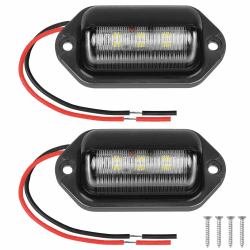 URAQT LED Kennzeichenbeleuchtung, 2 x 6500 K Kennzeichenleuchte 400Lm Heckleuchte Weiß Kennzeichen 12V Eingebauter Canbus für Wohnmobil Transporter LKW SUV Anhänger Wohnwagen