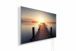 Infrarotheizung mit Bild – Bildmotiv – TÜV SÜD - 800 Watt Bildheizung - Weißer Rahmen (01. Steg Gerade) 800 W A001. Steg Gerade