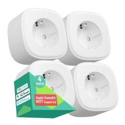 meross Smart WLAN Steckdose, Intelligente Steckdose, Alexa Steckdose 4er Pack, kompatibel mit Alexa, Google und SmartThings, Sprachsteuerung, Fernbedienung und Zeitplan, 2,4Ghz 3680W 16A 4 Stück WLAN Steckdose