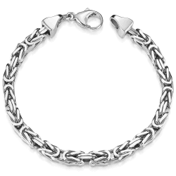 MATERIA by Matthias Wagner Königskette Silber Herren Armband 5mm 31,5g diamantiert rhodiniert in 19 20 21 22 23cm SA-10 21 Zentimeter
