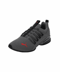 PUMA Herren Axelion Refresh Laufschuhe 45 EU Black Cool Dark Gray Red
