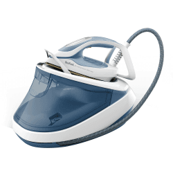 Tefal GV9710 Pro Express Ultimate Dampfbügelstation | 7,6 Bar Dampfdruck | konstante Dampfabgabe: 155 g/Min. | Dampfstoß: 580 g/Min. | ohne Einstellungen | vertikale Dampffunktion | Weiß/Blau 7,6 Bar | 580 g/Min. Dampfstoß ohne Bügelbrett