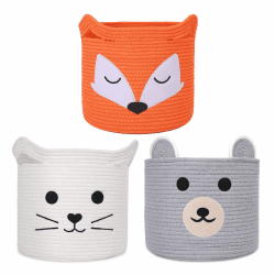 ACOHSY Faltbarer Aufbewahrungsbox Aufbewahrungskorb 3er set,30×30×30 Spielzeug Aufbewahrung,Kann für Wäschekorb,Kallax Einsatz,Wäschekorb Kinderzimmer,Aufbewahrungskorb kinder. 30×30×30cm Foxcat Bear 3 Stück