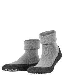 FALKE Herren Cosyshoe Stoppersocken rutschhemmende Noppen auf der Filzsohle komfortabel warm mit Plüsch strapazierfähig atmungsaktive klimaregulierende geruchshemmende Wolle 1 Paar 43-44 Grau Light Grey 3400