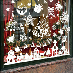 Alintor Weihnachtsdeko, 250 Stk Fensterbilder Weihnachten Selbstklebend, Weiß Weihnachtsdeko Fenster, PVC Deko Weihnachten, Fensterdeko Weihnachten für Winter Fenster