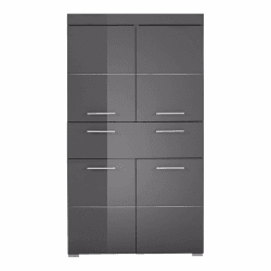 trendteam smart living - Hochschrank Schrank - Bad - Amanda - Aufbaumaß (BxHxT) 73 x 130 x 31 cm - Farbe Agave Grau Hochglanz - 139310721