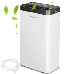 Luftentfeuchter 12L, Elektrisch Entfeuchter für 100m³(~20m²), Luftentfeuchter Keller, Timer, Automatisches Abtauen, Trockene Kleidung, Kontinuierlicher Abfluss (12 L/T - 20 m²)