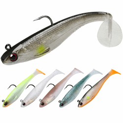 TRUSCEND Gummifische Angelköder für Forelle Zander & Barsch, Kunstköder Angelausrüstung Gummiköder Angelsets Jigs Head mit BKK/VMC Haken, Angelgeschenke für Männer,Angelköder für Süß- und Salzwasser A1-7cm-6.5g