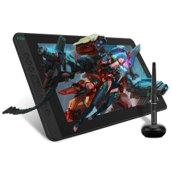 HUION Kamvas 13 Grafiktablett mit Display (ohne Ständer) Volllaminatbildschirm 8 programmierbare Drucktasten, unterstützt die Konnektivität mit Android-GerätenIdeal für Home-Office & E-Learning 13.3 Pouces Schwarz