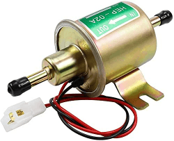 Litensh Universelle elektrische Kraftstoffpumpe, Hochleistungsdruck Gas Diesel Inline Niederdruck Metallpumpe Modul Schraube Befestigungsdraht Inline für Benzin und Diesel HEP-02A (Gold)