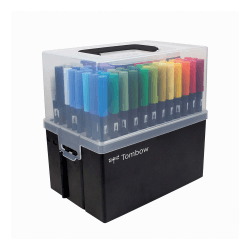Tombow ABT-108C ABT Dual Brush Pen Stiftebox mit 107 Farben + Blender Pen, mehrfarbig Single