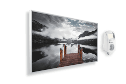 Könighaus Infrarotheizung mit Bild - 1000 Watt + Smart Thermostat & Könighaus APP - Energiesparende Infrarot Wandheizung mit Bildmotiv – TÜV SÜD - Weißer Rahmen (08. Steeg am Bergsee) 1000 Watt 08. Steeg Am Bergsee