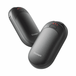 OCOOPA Handwärmer Wiederaufladbar 2 Pack, Magnetische Elektrische Tragbare Heizung 5000mAh, Taschenformat, Ultra Leicht & Dünn, 3 Stufen Heizung bis zu 53°C, Perfektes für Camping, Raynauds, UT3 Lite Schwarz