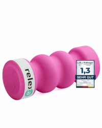 relexa double-twin Faszienrolle mit 4 ergonomischen Wirkungsbereichen für Nacken, Rücken, Po und Beine. Tiefenwirksam für Muskeln und Faszien. In verschiedenen Farben. (pink)