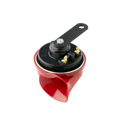 HELLA Fanfare - HELLA STYLE HORN TE24 - 12V - 110dB(A) - Frequenzbereich: 500Hz - Hochton - elektrisch - ECE - Gehäusefarbe: rot/schwarz - Flachsteckanschluss - Menge: 1 - 3FG 007 424-011 Single