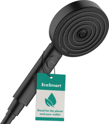 hansgrohe Pulsify Select S - wassersparender Duschkopf 9 l/min (EcoSmart), Handbrause mit 3 Strahlarten (Relaxation), runde Duschbrause (⌀ 105 mm), Sparduschkopf mit Antikalk-Funktion, Mattschwarz Mattschwarz 3 wassersparende Strahlarten mit PowderRain un