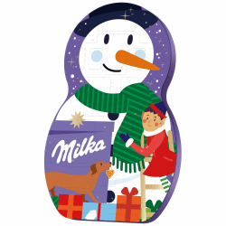 Milka Snow Mix Adventskalender 1 x 236g I I Weihnachtskalender I I mit Weihnachtsschokolade, Schoko Kugeln Aplenmilch & weiße Schokolade