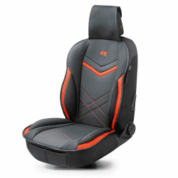 Walser Sitzauflage Auto Rey, Sitzschoner Auto schwarz/rot, Universal Auto Sitzauflagen, Autositzauflage Vordersitze, Sitzbezug Auto Vordersitze, Sitzkissen Auto Sportlook, Sitzbezüge Auto für PKW/LKW Schwarz Rot