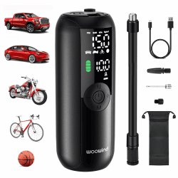 Woowind LP1 Akku Kompressor für Fahrrad und Auto, 150 PSI, Elektrische Fahrradpumpe, Akku Luftpumpe für Auto, Motorrad, Roller, Fahrrad, Bälle