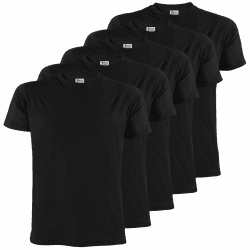 ALPIDEX Herren T-Shirts 5er Set Rundhals einfarbig S M L XL XXL 3XL 4XL 5XL L Schwarz