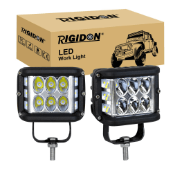 RIGIDON 2 Pcs Led arbeitslicht, 12V 24V 4 Zoll 10cm 60W Spot Strahler Offroad Beleuchtung für Auto SUV ATV, Traktor, LKW, 4x4, 6000K Weiß led nebelscheinwerfer, led arbeitsscheinwerfer Scheinwerfer 2 Pcs 4 Zoll 60W