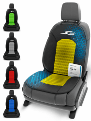 Walser Car Comfort Auto-Sitzauflage S-Race, Auszeichnung Sehr Gut* Autositzauflage, Sitzkissen-PKW, Universal Sitzschoner-Auto, Sitzauflage-Auto Vordersitze, Sitzunterlage-Auto gelb/schwarz