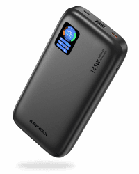 AsperX Power Bank,145W 24000mAh Laptop Powerbank (USB C Input & Output) Schnellladefunktion Externe Handyakkus mit LED Anzeige für MacBook Pro,iPad,iPhone 16 15 14 13 12 Pro,Samsung S24 etc,Dunkelgrau