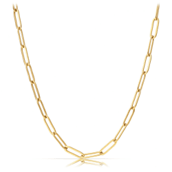 Made by Nami Halskette Gold aus Edelstahl - 50-cm Feine Goldkette Glieder-Halskette - Glieder-Kette - Handmade Herren-Kette - Panzer-Kette - Männer-Geschenk - Herren-Schmuck (Gold Raw)