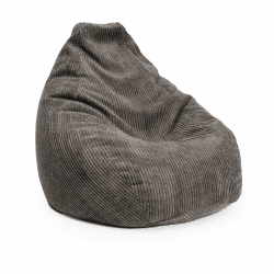Lumaland Gaming Sitzsack XXL aus Cord | Gaming Sessel für Erwachsene & Teenager | Komfortabler Bean Bag 135 x 100 cm [Grau] 135 X 100 Cm | Grau