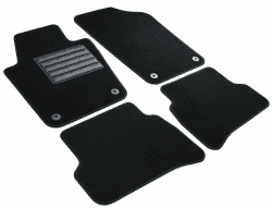 MDM SP-3748 Fußmatten Velours Autoteppich passend für Volkswagen Polo V (6R) 05.2009>09.2017 / Seat Ibiza 2008>05.2017 / Skoda Fabia III 2014>, black
