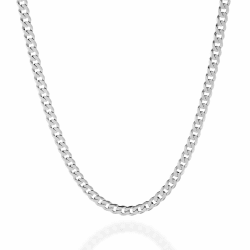 QUADRI - Elegante Halskette Herren aus Panzerkette (Cubana) - Breite 5mm - Kette Herren und Frauen aus 925er Echtsilber - Länge 45 | 51 | 56 | 61 cm - Silberkette anlaufgeschützt - Made in It 51 CM (Größe Kleine Herren)