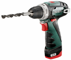 Metabo Akku-Bohrschrauber PowerMaxx BS – Akkuschrauber 12 V – Kompakter Bohrschrauber mit praktischer Akku-Anzeige und Aufbewahrungstasche – Inklusive Akku und Ladegerät