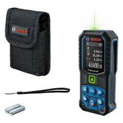 Bosch Professional Laser-Entfernungsmesser GLM 50-23 G (grüner Laser, Neigungssensor, Reichweite: bis zu 50 m, robust, IP65, ± 1,5 mm*, 2x AA-Batterie, Schlaufe, Tasche) Basic Ohne App Grüner Laser
