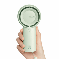 JISULIFE Turbo Handventilator Akku [16 Stunden Lange Arbeitszeit] 4000mAh Tragbarer Mini Ventilator USB Wiederaufladbarer mit 5 Geschwindigkeiten für Reisen/Draußen/Zuhause/Büro - Grün