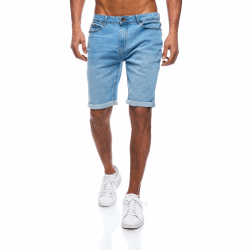 JEEL Herren Kurze Hosen - Slim-Fit Jeans-Shorts - 5-Pocket-Style - Stretch Herren-Shorts - Kurze Hose für Männer - Basic Washed 36W 2-hellblau
