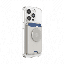 PopSockets: PopWallet für MagSafe - Mit Griff - Inklusive Adapterring für MagSafe - Schlanker, repositionierbarer Kartenhalter für Smartphones und Hüllen - SoftGoods - Horchata With Grip Black