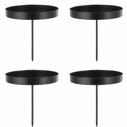 Romadedi Kerzenhalter Adventskranz Stumpenkerzen Schwarz 8cm - 4er Set Advent Kerzenständer ohne Dorn Adventsteller Kranz zum Stecken für Kerzen Weihnachten Deko Tischdeko 4 Schwarz