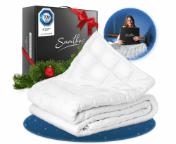 Samthus Gewichtsdecke 135x200cm 5kg TÜV Süd Zertifiziert - Entspannungsdecke 100% Baumwolle - Schwere Anti-Stress & Therapiedecke - Besser schlafen mit unserer schweren Bettdecke - Weighted Blanket 135 x 200 cm 5.0 Kilogramm