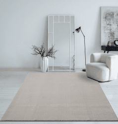 Mia´s Teppiche Taos kuscheliger Kurzflor Teppich, Anti-Rutsch Unterseite, Waschbar bis 30 Grad, Super Soft, Felloptik, Sand, 160 x 220 cm 160 x 220 cm Sand