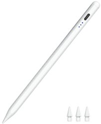 Stift für iPad 2018-2024, HATOKU Pencil für iPad mit Tilt Sensitivity & Palm Rejection, Magnetischer Stylus Pen für iPad Air 3/4/5/M2, iPad Mini 5/6, iPad 6/7/8/9/10, iPad Pro 11"/12.9"/M4 Helles Weiß